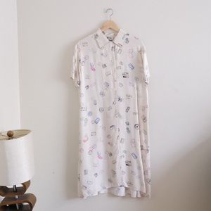 Acne Studios Cream Passport Print Dress - Small